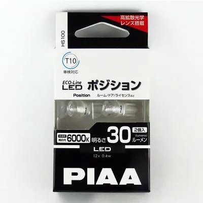 PIAA LED ECO-LINE T10 12v 30lm 0.4w 6000K / 6500K เดิม