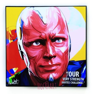 Vision วิชั่น Marvel รูปภาพ​ติด​ผนัง ​pop​ art การ์ตูน มาร์เวล กรอบรูป แต่งบ้าน ของขวัญ โปสเตอร์