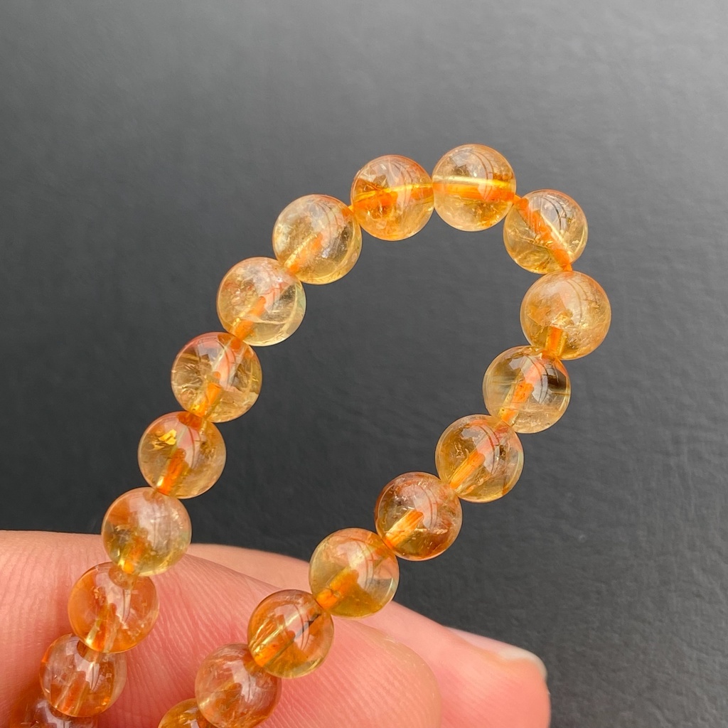 กำไลหินแท้ ซิทริน (Citrine) AAA Grade ขนาด 4-10mm - รูปที่ 5