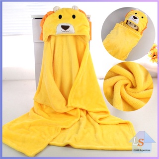 70x100 cm ผ้าขนหนูห่อตัวลายการ์ตูน เสื้อคลุมอาบน้ํา  Baby cartoon cloak