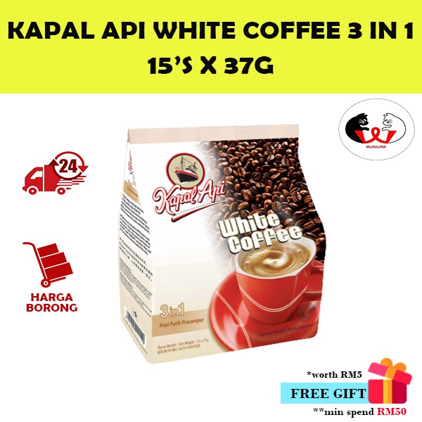 Kapal Api White Coffee 3 in 1/3 in 1 Kapal Api White Coffee Premix [15s x 37gm]
