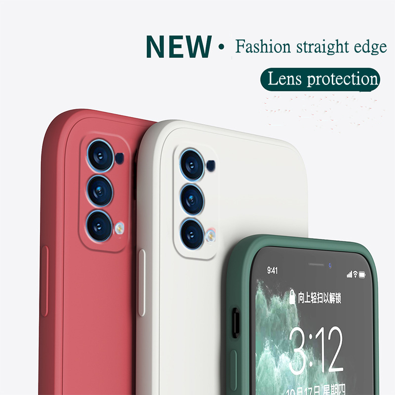 กรณี Oppo Reno5 5Pro Reno4 2F Reno3 Mfyt เคสโทรศัพท์มือถือซิลิโคนนิ่มสีพื้นสําหรับ