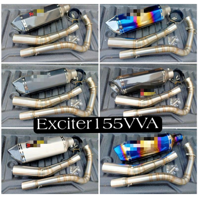 ชุดท่อ EXCITER-155VVA คอท่อสแตนเลสเกรด 304 + ปลายท่อ AK 14นิ้ว มีจุกลดเสียงที่ปลายทุกใบ