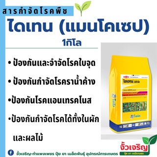 ไดเทน 1กก. เเมนโคเซบ โรคเน่า ราน้ำค้าง ใบจุด ใบไหม้ โซตัส สูตรทนฝน