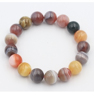 กำไลBotswana Agate 12 มม ความกว้างข้อมือ 57-61 มม.