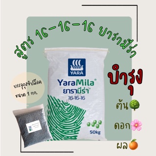 ปุ๋ยเคมี (แบ่งขาย) สูตรเสมอ  16-16-16 ตรายาร่า 1 kg  เร่งต้น/ใบ/ดอกผล