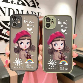 เคสขอบสีลายการ์ตูน เคสกันรอยกล้อง เคสสวยๆสำหรับ 6/6s 6P/6splus 7/8/SE 7P/8Plus X/xs Xsmax 11 11Pro 11Promax#828