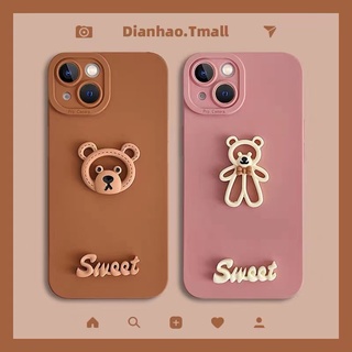 น่ารัก สีชมพู หมีน้อย สามมิติ ตุ๊กตา เคส Samsung Galaxy A73 A53 A23 A13 A33 A03 A03S A72 A52 AA52S A32 A22 A12 A02S A02 A71 A51 A21S A11 A70 A50 A30 A20 A20S A10 Case ใหม่ อีเกิลอาย กล้อง ผิวเด็กรู้สึก นุ่ม เคส