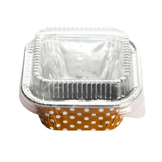 ถาดฟอยล์ลายน้ำตาลจุด+ฝา (แพ็ค10ชิ้น) S&amp;S 4001 Sugar tray, dot pattern, + lid (pack of 10 pieces) S&amp;S 4001