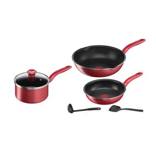 TEFAL ชุดเช็ตหม้อกระทะ 6 ชิ้น So Chef รุ่น G135S695 ก้นกระทะอินดักชั่นสามารถใช้ได้กับเตาทุกประเภทรวมทั้งเตาแม่เหล็กไฟฟ้า