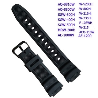 สายนาฬิกาข้อมือยาง สไตล์ยุโรป สําหรับ Casio AQ-S810W S800 MRW-200 W735 752H 18 มม.*25 มม.