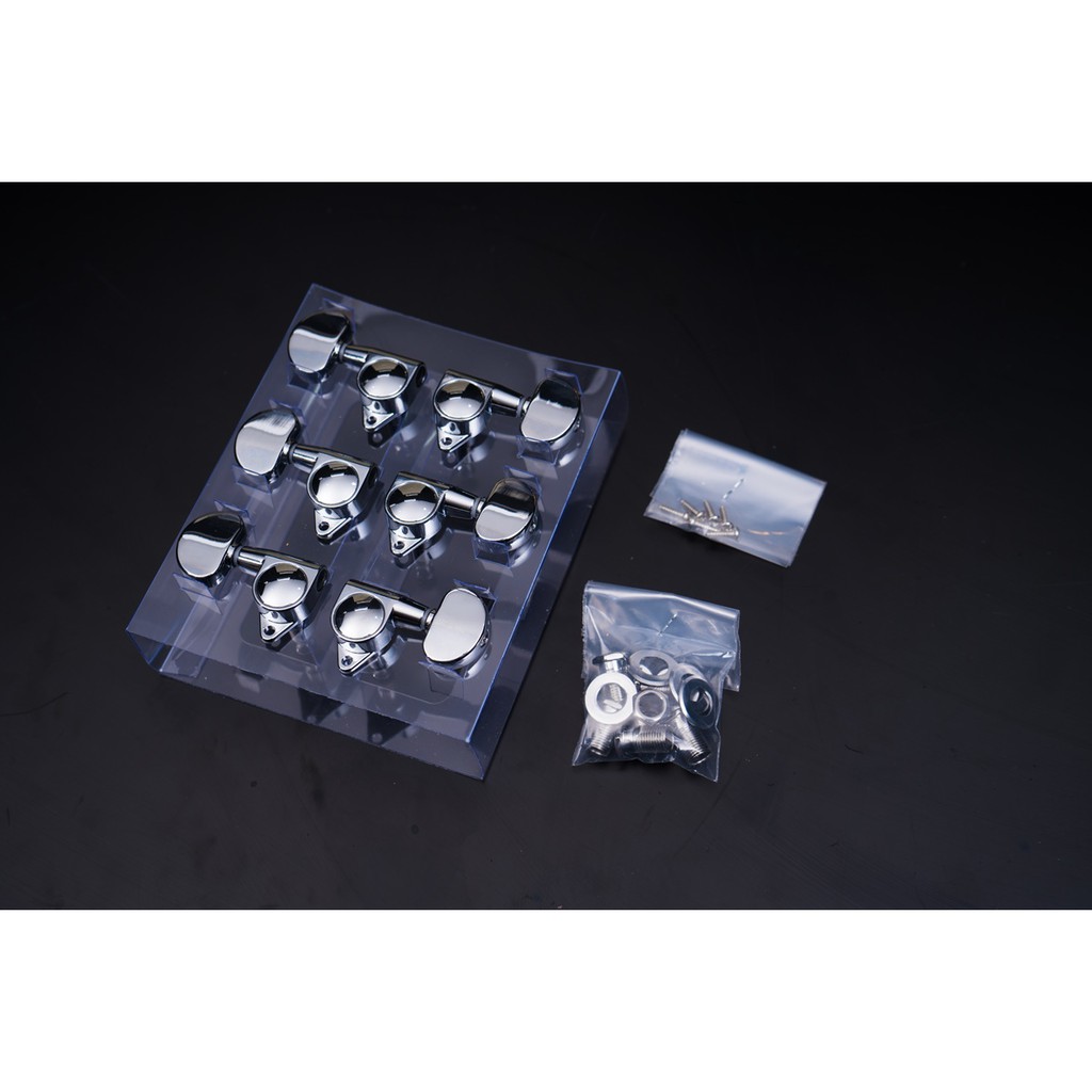 Der Jung ลูกบิดกีต้าร์ สีเงิน กลมตันบาง DJ335C-D4(33)