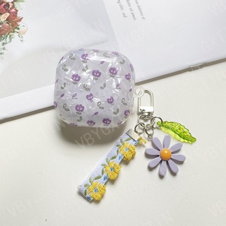 เคสซิลิโคน ลายดอกไม้ หรูหรา พร้อมจี้ สําหรับ Samsung Galaxy buds live buds 2 buds PRO