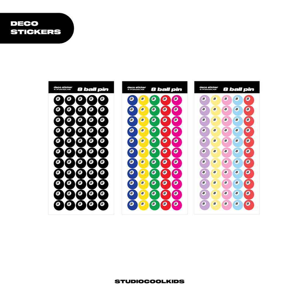 สติ๊กเกอร์ โฮโลแกรม hologram stickers 8 ball pin