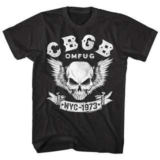 คอลูกเรือCbgb Omfug Nyc 1973 เสื้อยืด ลายกะโหลกปีก ครบรอบ สไตล์พังก์ร็อค สําหรับผู้ชายS-5XL