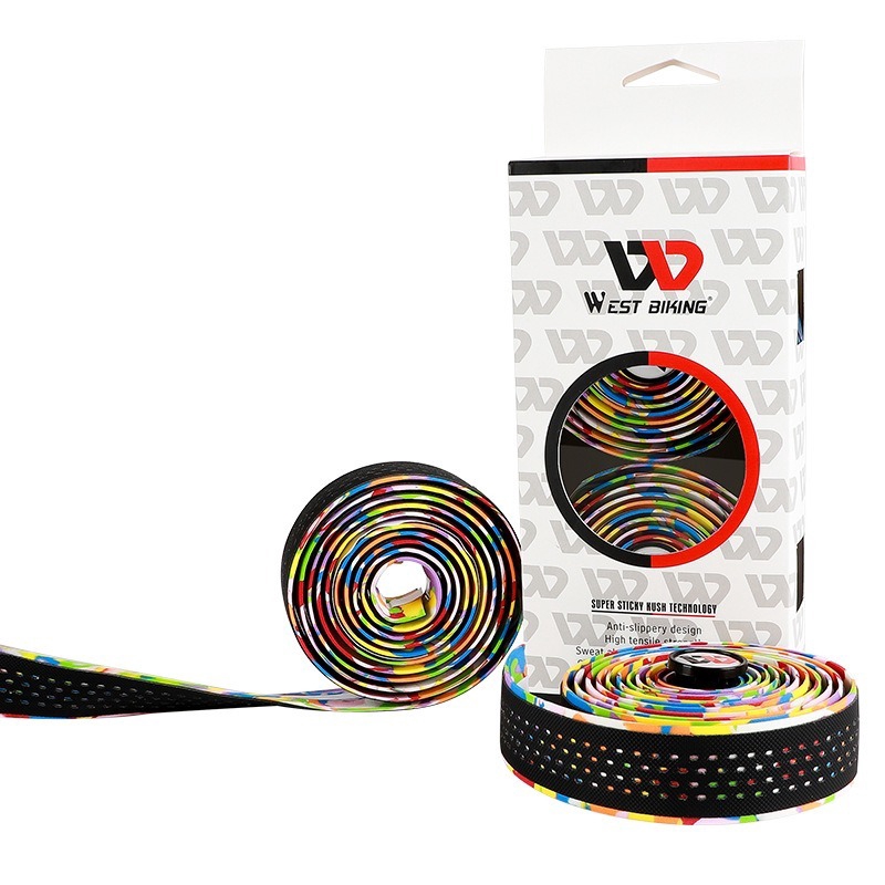 2pcs Lightweight Sticky Pu Eva Road Bike Handlebar Tape Antislip Breathable Bike Bars Grips
