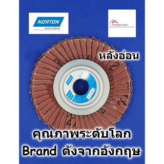 Norton กระดาษทรายซ้อน ขนาด 4 นิ้ว หลังอ่อน มีให้เลือกตั้งแต่เบอร์ 24-120 ผ้าทรายจานซ้อน