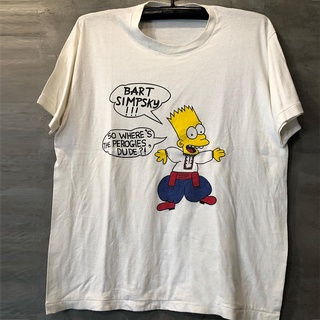 [S-5XL] เสื้อยืดแขนสั้น ผ้าฝ้าย ทรงหลวม พิมพ์ลายอนิเมะ Bart Simpson Simpson สไตล์วินเทจ แฟชั่นเรโทร สําหรับคู่รัก