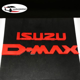 สติ๊กเกอร์ โลโก้ ตัวนูน ติดท้าย รถกระบะ 3D ISUZU D-MAX 2012-ปัจจุบัน อีซูซุ ดีแม็กซ์ แต่งรถ Sticker Logo สีแดง