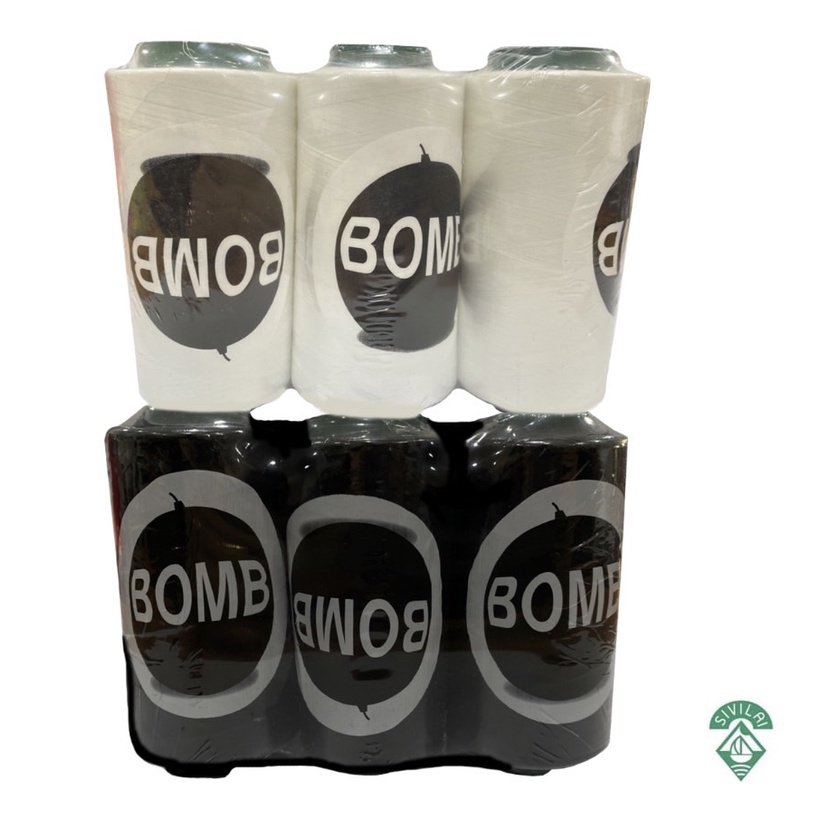 ด้ายเย็บเบอร์40/2 ขาวออฟไวท์ / ดำ   (  6 หลอด 95 บาท )  ของพร้อมส่ง ตรา BOMB