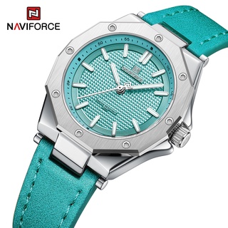 Naviforce 5026 นาฬิกาข้อมือ สายหนัง เรืองแสง กันน้ํา 3ATM แฟชั่นหรูหรา สําหรับสตรี