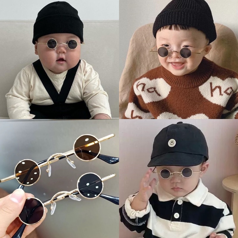 🕶พร้อมส่ง🕶  แว่นตาเด็กน่ารัก วินเทจ กรอบเหล็กกลมมินิ ใส่ได้ทั้งชาย-หญิง