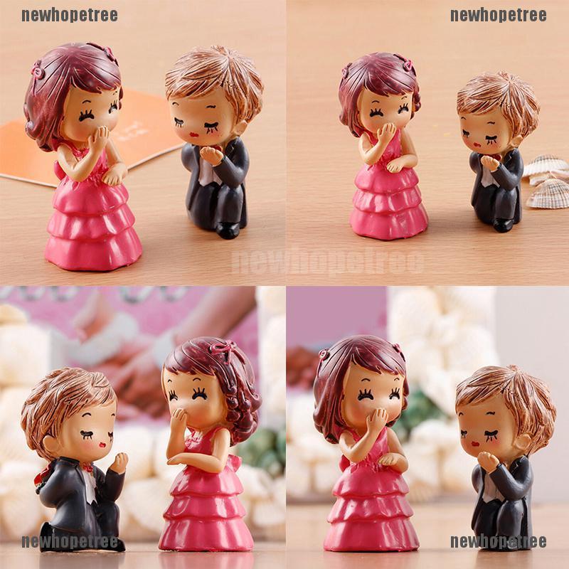 ตุ๊กตาคู่รัก การ์ตูนจิ๋ว สวนบอนไซ นางฟ้า DIY ตกแต่งบ้านตุ๊กตา 2 ชิ้น