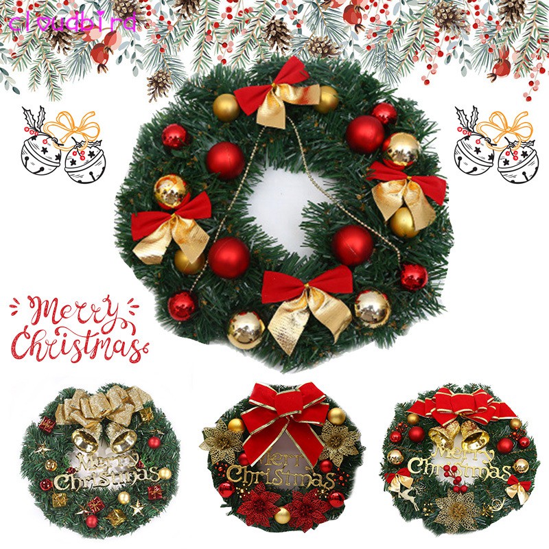 Christmas Wreath Garland Removable Window Stickers Wall Decals Xams Party Decor