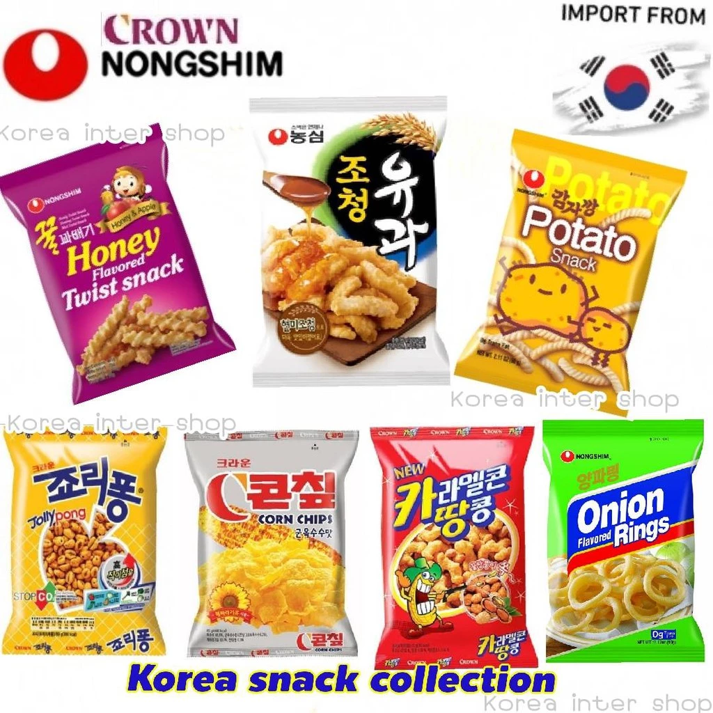 ขนมเกาหลี รวมคอลเลคชั่นขนมสุดฮิตจากเกาหลี korea snack collection brand nongshim crown korea 한국인기과자모음