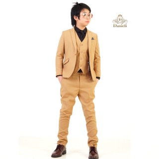 ✨ Danieli Smart Brown Suit. ✨เดเนลลี่ สูทเด็ก ชุดเด็กไปงาน 1-20 ปี สลิมฟิต สูทสีนำ้ตาล ผ้าดีใส่สบาย