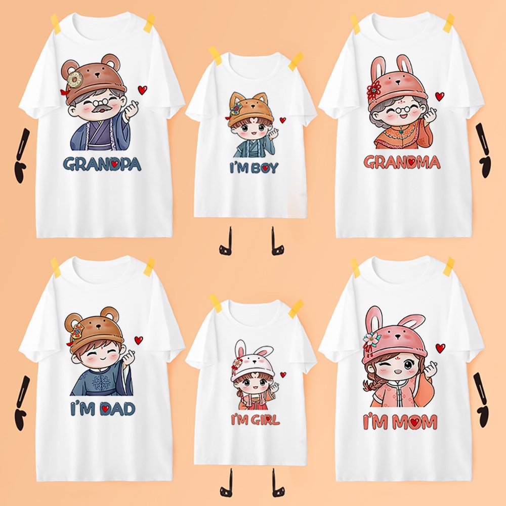 ใหม่ เสื้อยืดลําลอง แขนสั้น คอกลม พิมพ์ลาย แฟชั่นฤดูร้อน สําหรับพ่อแม่ และลูก