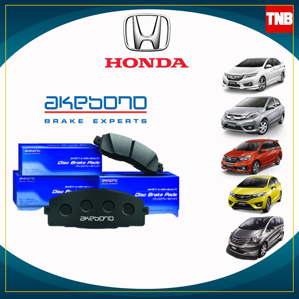 AKEBONO ผ้าเบรค (หน้า-หลัง) HONDA CIVIC (EK ES FD FB FC FK) CITY JAZZ(GD GE GK) CRV (G1 G2 G3 G4)HRV