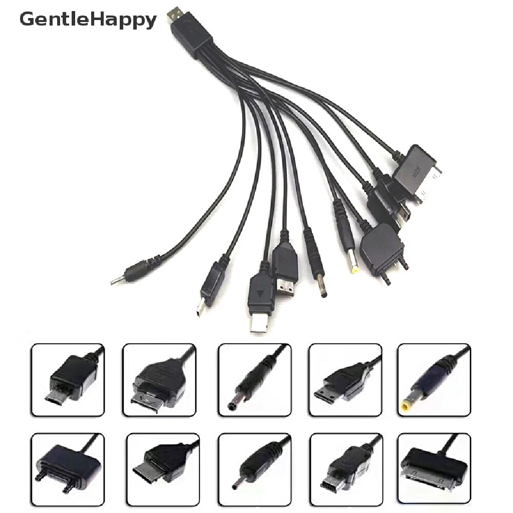 GentleHappy สายชาร์จมัลติฟังก์ชั่น 10 in 1 สําหรับสายเคเบิลข้อมูล