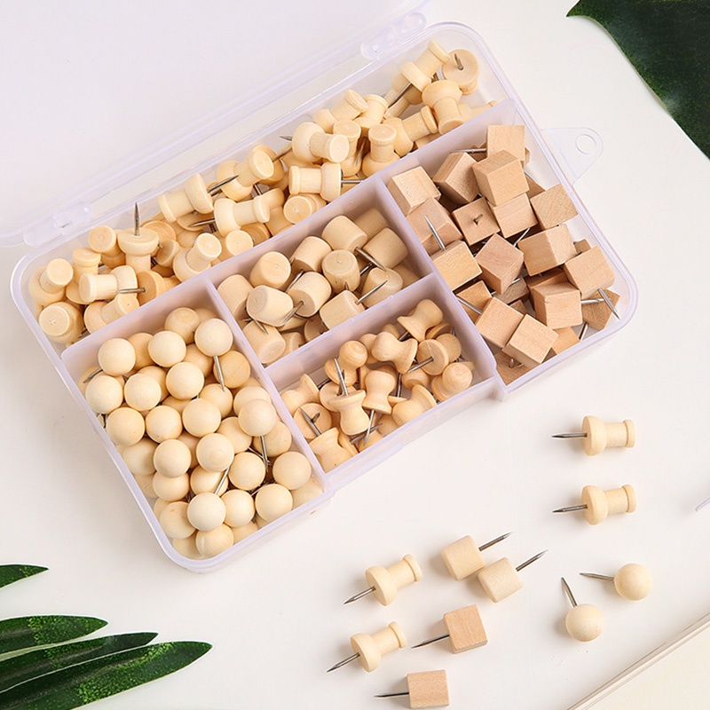 หมุดไม้ เรียบง่าย สําหรับปักบอร์ดรูปภาพ Diy 180 ชิ้น