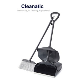 Cleanatic  C-3006GY/ C-3006BK	ที่ตักขยะพลาสติกแบบมีฝาปิดพร้อมไม้กวาดพลาสติก