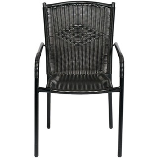 WICKER DARKEN CHAIR BLACK เก้าอี้หวายเทียม  DARKEN สีดำ โต๊ะและเก้าอี้ เฟอร์นิเจอร์นอกบ้าน สวนและอุปกรณ์ตกแต่ง WICKER DA