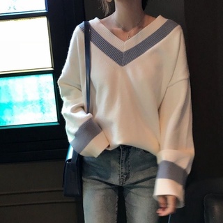 🍒เสื้อสเวตเตอร์ผ้าถักสไตล์เกาหลีใหม่ เนื้อผ้านุ่ม