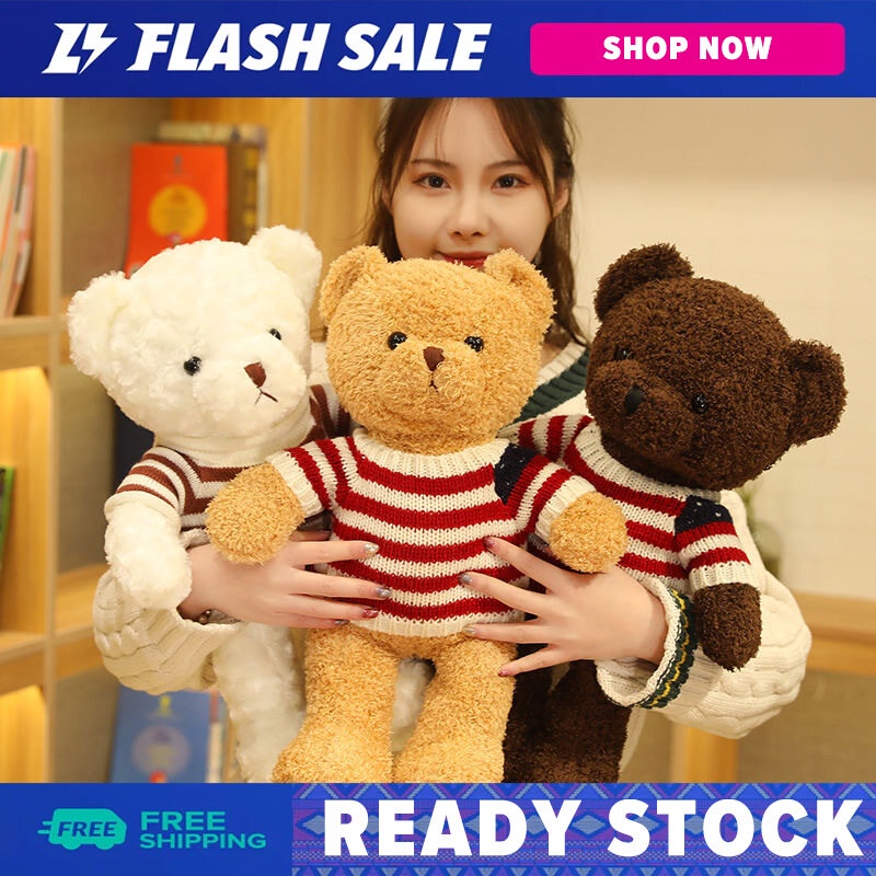 Spot s hair Valentine's Day Gift Sweater Bear Plush Toy Teddy Bear Doll Bow Tie Teddy Bear 30cm 40cm 50cm