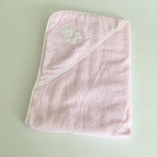 D.S. ผ้าห่อตัวเด็ก รุ่นผ้าขนหนู ปักลายหมีดีเอส / Baby Bath Swaddle Towel / Embroidered: DS Classic Bear