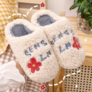 【พร้อมส่ง】รองเท้าแตะใส่อยู่บ้าน รองเท้าแตะผ้าฝ้าย หนา กันลื่น SF8224