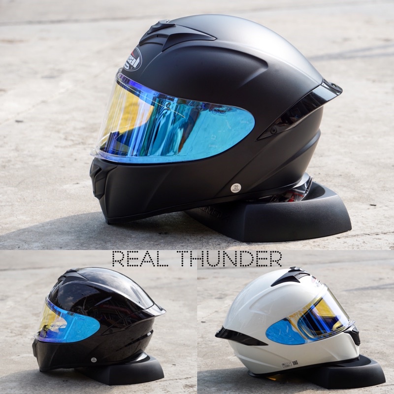 หมวกกันน็อค REAL THUNDER หมวกกันน็อคเต็มใบสีพื้น ⚡