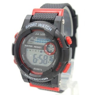 Sport Watch นาฬิกาข้อมือชาย-หญิงและเด็ก สายยางดำ คาดแดง ระบบ Digital SW-A02