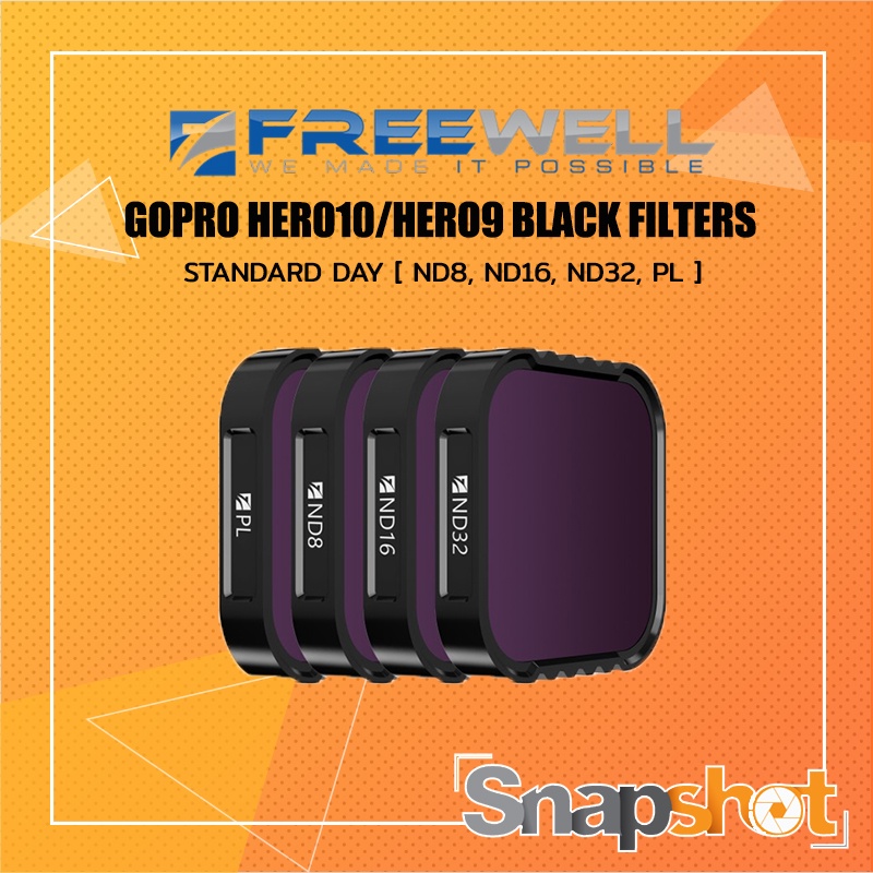 FREEWELL GOPRO HERO11/10/9 BLACK FILTERS - STANDARD DAY [ ND8, ND16, ND32,  PL ] Freewell ND Filter [ FW-H9B-STD ] | Shopee Thailand