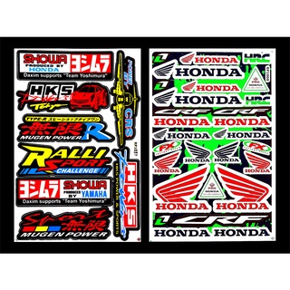 HONDA Yoshimura-1 สติกเกอร์ชุดแต่ง 2 แผ่น กระเป๋า รถมอเตอร์ไซค์ บิ๊กไบค์ รถยนต์ Car เนื้อPVC เคลือบเงา กันน้ำ กันแดด