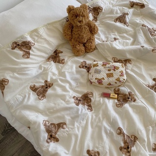 [ พร้อมส่ง ] ผ้าห่มลายน้องหมีสไตล์เกาหลี