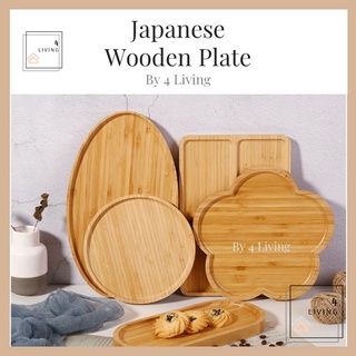 🔥 READY STOCK🔥 Japanese Wooden Plate Rectangular Round Oval Small Wooden Saucer Afternoon Tea Tray Ins Nordic Muji Plate