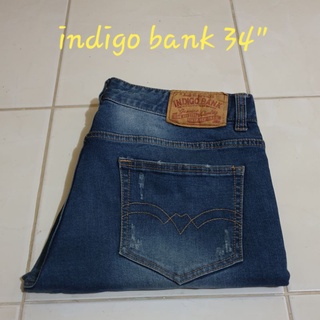 ยีนส์สภาพ 97%ยี่ห้อ indigo bank เอว 34 นิ้ว