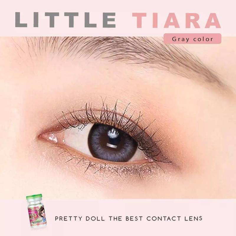 Little Tiara Gray (1) Pretty Doll มินิ สีเทา เทา mini ขอบช็อคโก้ คอนแทคเลนส์ Contact Lens ค่าสายตา ส