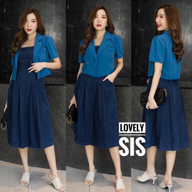 🌈🌿🌺🌼🌸💙🇰🇷 Crop&Jeans BB Maxi Dress Set