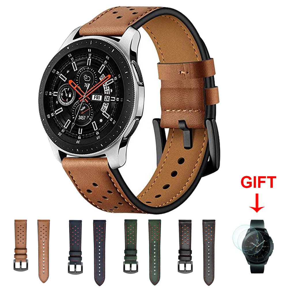 22mm Leather Strap Wristband Genuine Leather Bracelet For Samsung Gear S3 Classic Frontier 1437